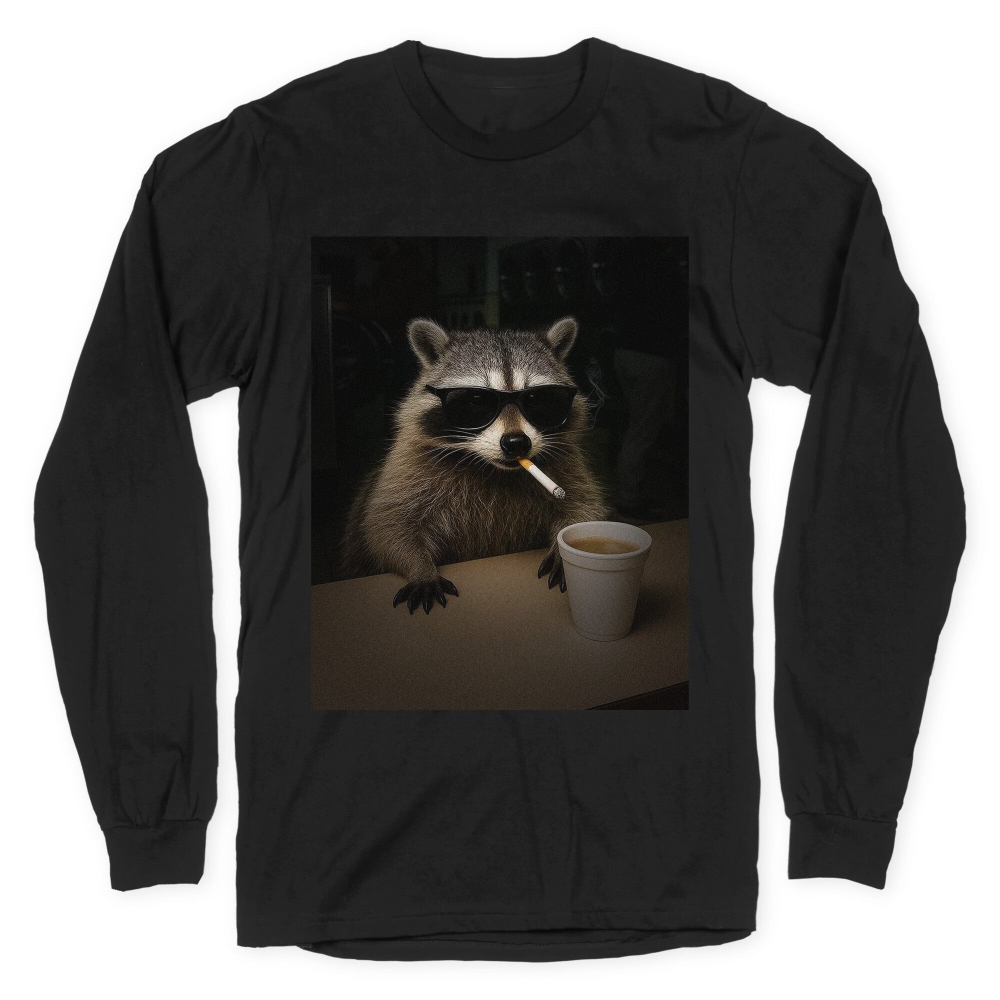 Coffee Raccoon Longsleeve Tee