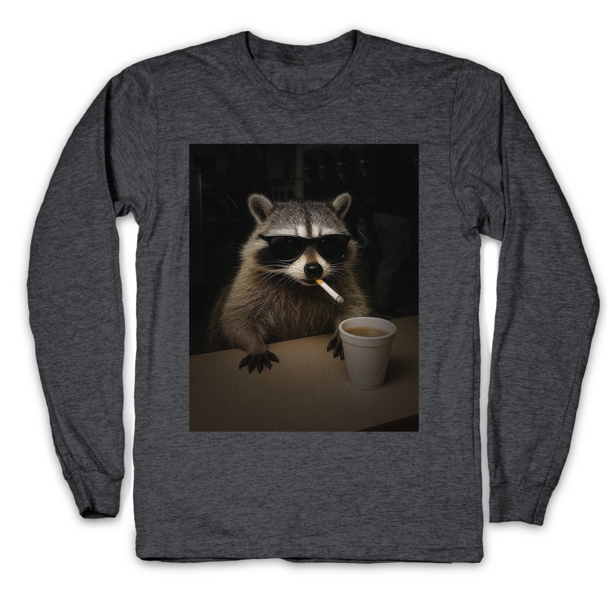 Coffee Raccoon Longsleeve Tee