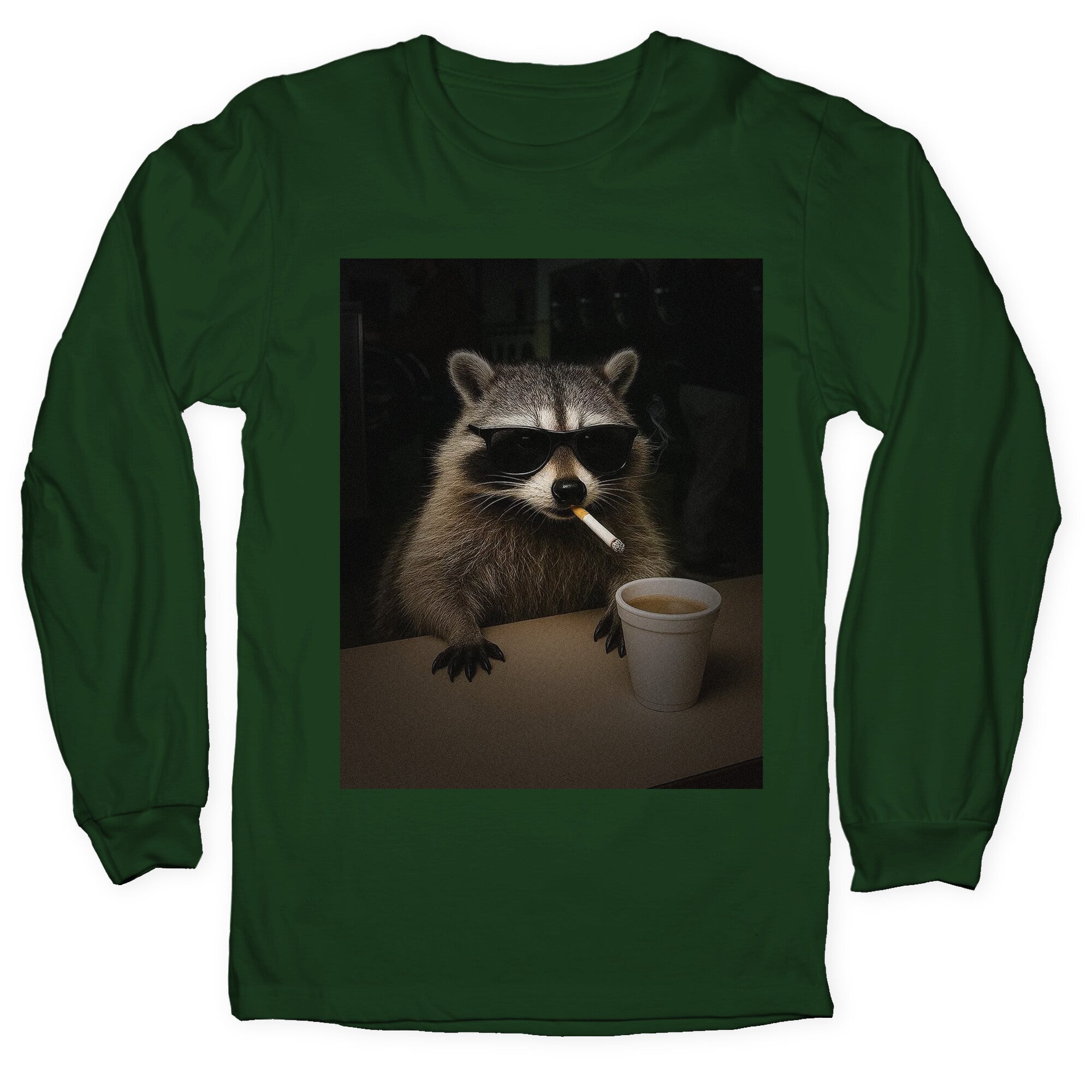 Coffee Raccoon Longsleeve Tee
