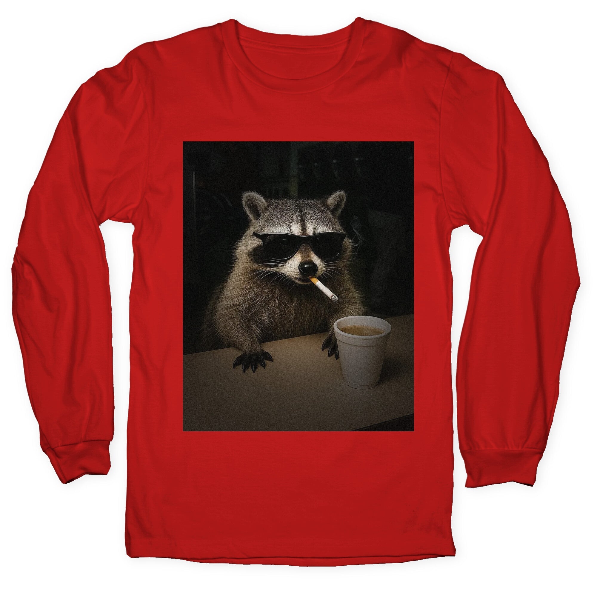 Coffee Raccoon Longsleeve Tee